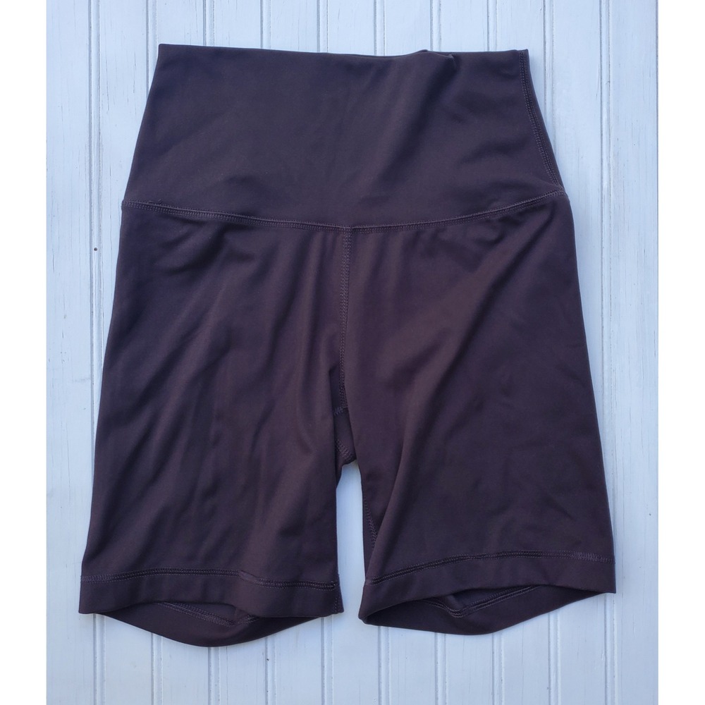 Yogalicious Lux Everyday 7" Biker Shorts Dark Brown High Rise Athletic‎ Small
